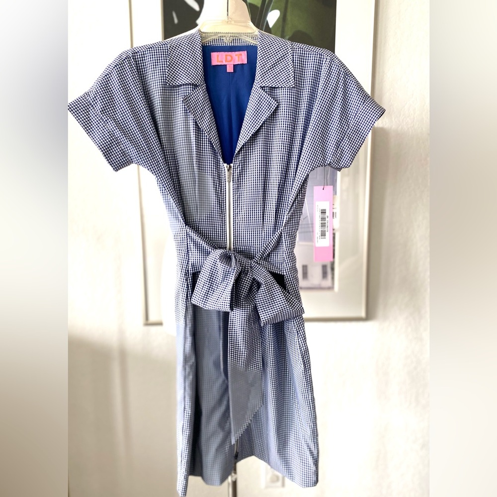 NWT LDT Courtney Zip Front Zip Up Shirt Dress Sz 4
